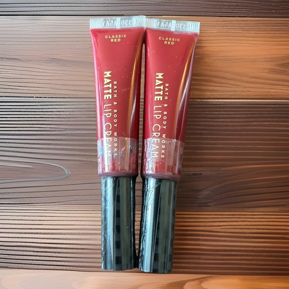 Bath & Body Works Classic Red Matte Lip Cream x2 .44 oz
